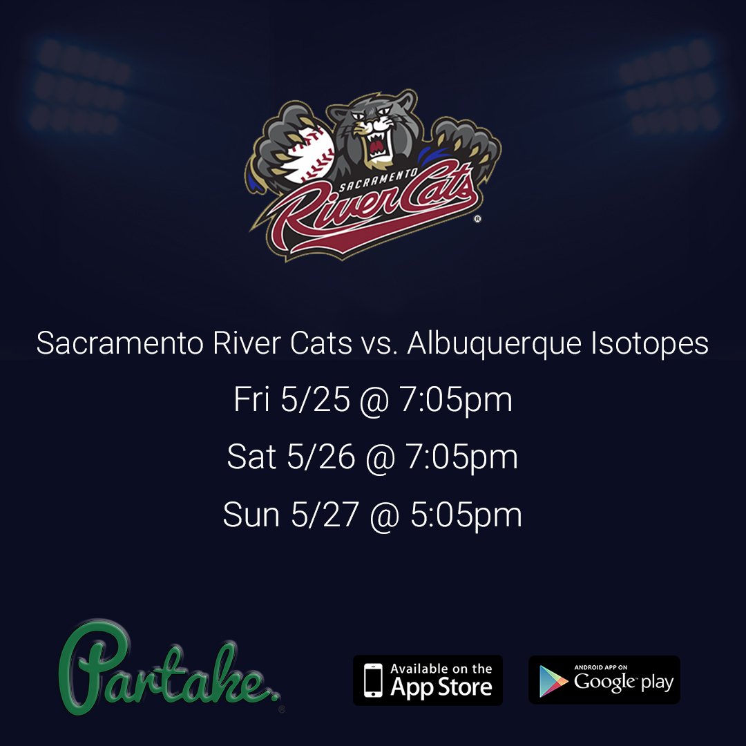 Partake_Live's tweet photo. BIG Week for The @RiverCats against @LasVegas51s and Albuquerque Isotopes! Get your tickets today!
-
#HowDoYouPartake #RiverCats #Milb #Baseball https://t.co/yr2AfuQyeK