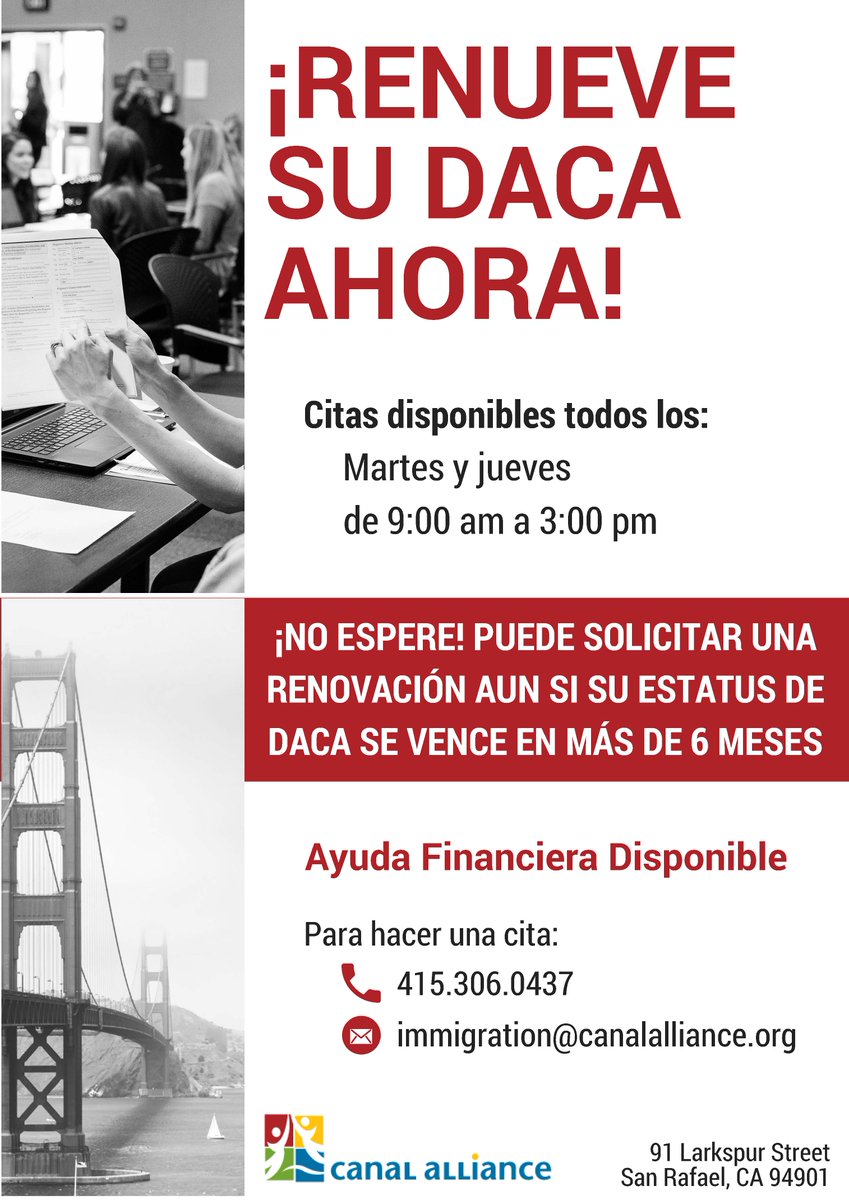 burkemaryjane's tweet photo. Renew your DACA today - support is available @canalalliance https://t.co/5KlSogZf2J