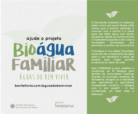 Com a campanha 10 famílias no município de Potiretama (CE) vão poder ter acesso a uma tecnologia social que permite a reutilização da água para irrigar quintais produtivos agroecológicos ao redor de casa.  bit.ly/2ICgygP 🌿🌵🍃
#Agroecologia #quintaisprodutivos #bioágua