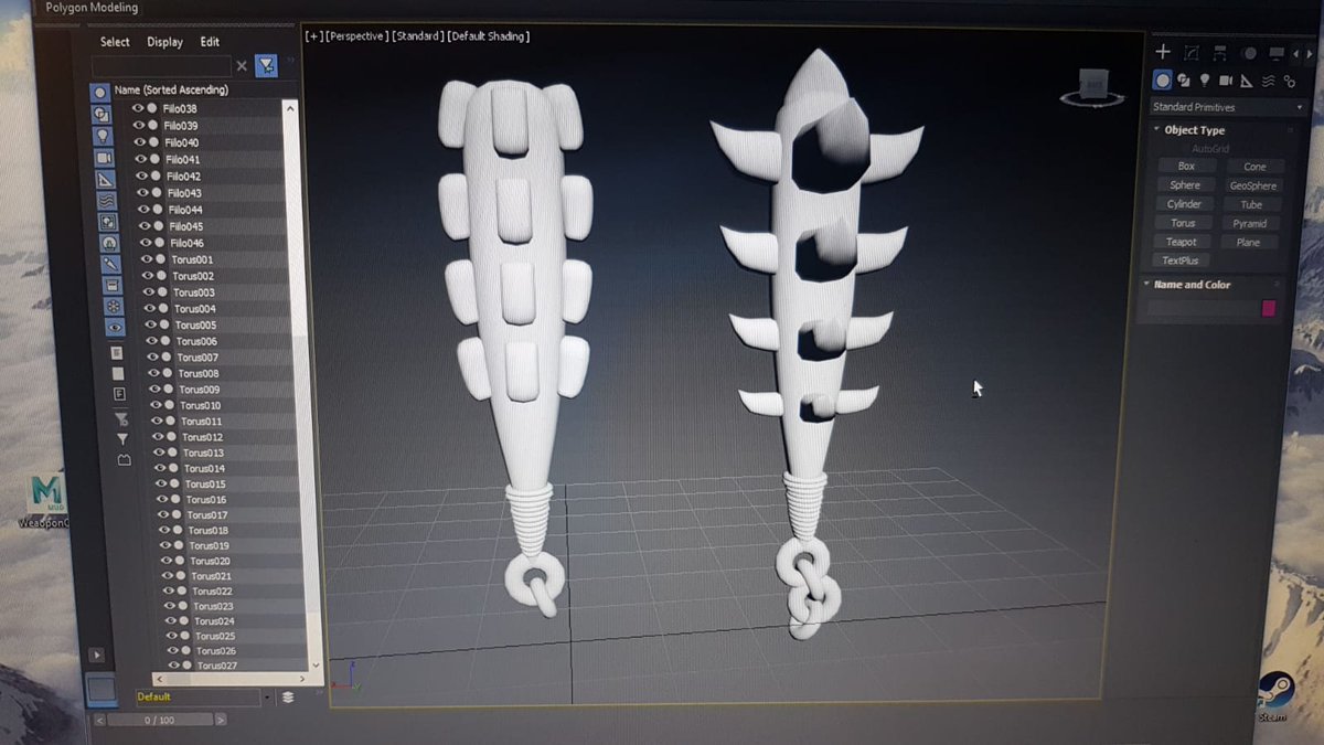 LumoxGames's tweet photo. What's your opinion about this weapons? They fit to our character? 
#weapon #featherless #3dsmax #macuahuitl https://t.co/18QZKIMXxp