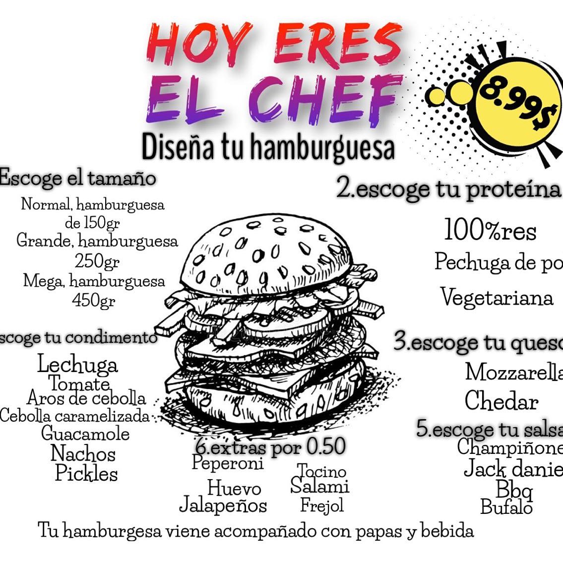 flyawayfastfood's tweet photo. Ven y diseña tu propia hamburguesa a tu estilo!! Cómo lo soñaste!!🤩 de lunes a sábado... te esperamos para abordar juntos una locura de sabores ✈🍟🥗🌯🍔🍗🥓✈ https://t.co/2ER6kzJqsJ