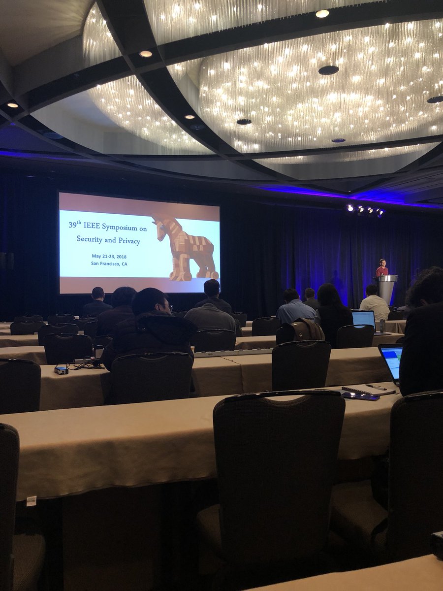 evripidispar's tweet photo. @IEEESSP Many interesting talks at 2018 IEEE Symposium and Workshops on Security &amp; Privacy #SP18 https://t.co/b2NC1rsIxI