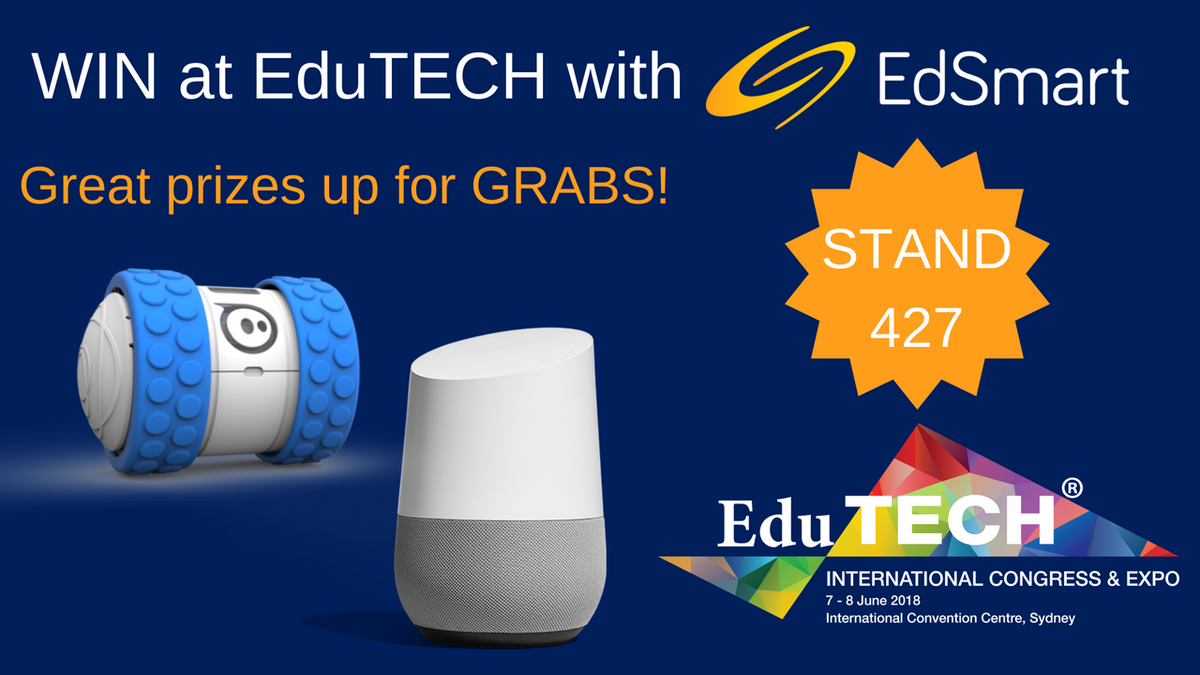 EdSmartSOS's tweet photo. Be one of our social media draw winners at @EduTECHAU. All you need to do is retweet this and we'll randomly select a few winners to be announced at the conference! Prize collection will be at our stand 427 https://t.co/h609knp8JK #EdSmart #EduTECHau https://t.co/3ZxhI7jVFW
