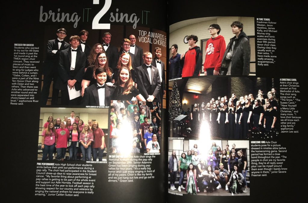 AzleHSChoir's tweet photo. Thank you @AHStheHornet for the beautiful page and for all of your hard work! We love it!🎶💚 https://t.co/QiX8DTxKCk