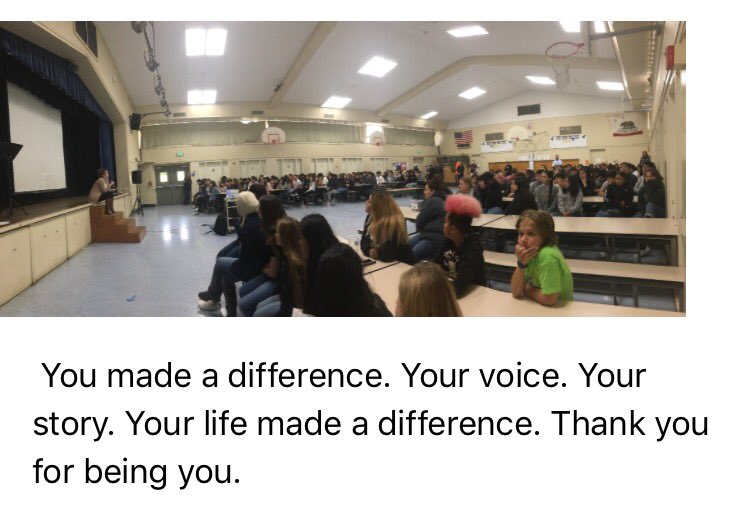 WCMS_COLTS's tweet photo. WCMS's first student led, directed and presented anti-bullying assembly. One of the many positive responses received from students and staff-Ms. Swift shares her story. @mpusd_now @pkdiff @WendyRootAskew @Jess_hannigan https://t.co/fgRSoQrpMv