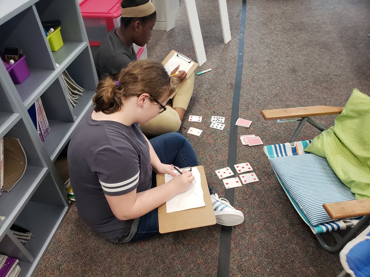 minimallyjen's tweet photo. Simple math card games rock the socks off these kids. Such a fun activity! @CFless #warrenmatters #keeppushing #cardscardscards #B221kids #firstyearisalmostover https://t.co/o6ujOoG5uW