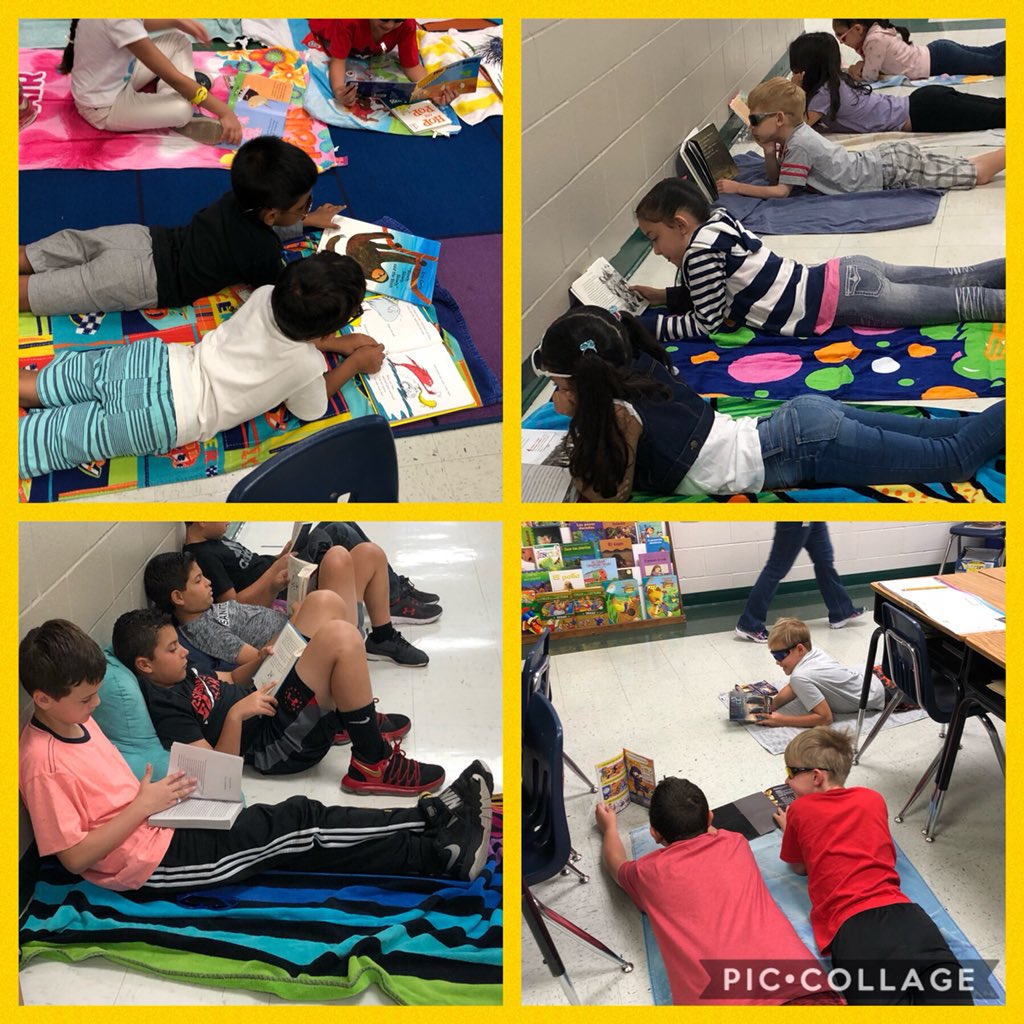 JenKerrReading's tweet photo. @NISDMay @MayPrincipal Kicking off Children’s Book Week w/some fun rdg. Ss were so excited to read their books “beach style”. #beachtowelsandbooks #mayinspired #readinglove https://t.co/BLmJhhLYey