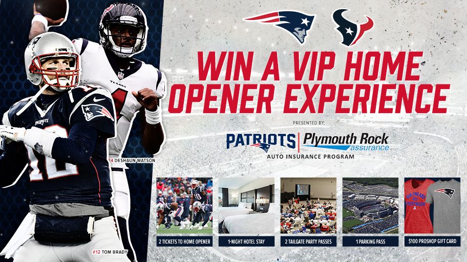 Patriots's tweet photo. 2⃣ tickets to the home opener. 
1⃣ night hotel stay 
2⃣ tailgate party passes
1⃣ parking pass 
1⃣0⃣0⃣ dollar gift card to @PatriotsProShop. 

Enter to win: https://t.co/Rt8nAXojp6 https://t.co/3SFkYyFYjy