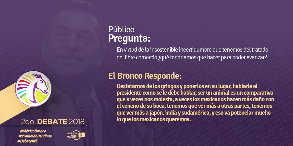 JaimeRdzNL's tweet photo. Dejemos de depender del extranjero, los mexicanos somos capaces de avanzar de manera independiente. #PosDebate https://t.co/bZgO5gTu0Z