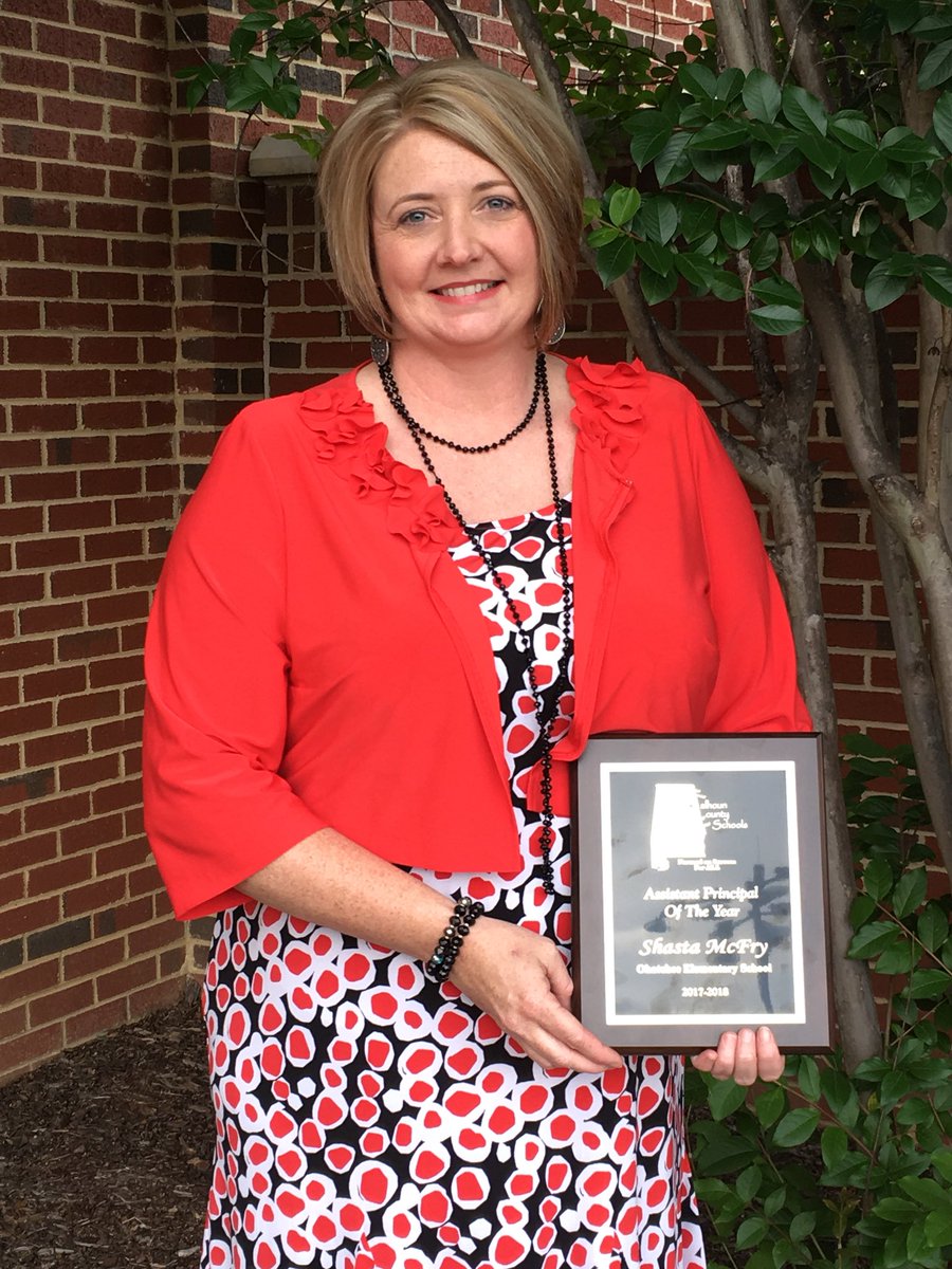 Congratulations to Mrs. McFry for being named Assistant Principal of the Year for Calhoun County.