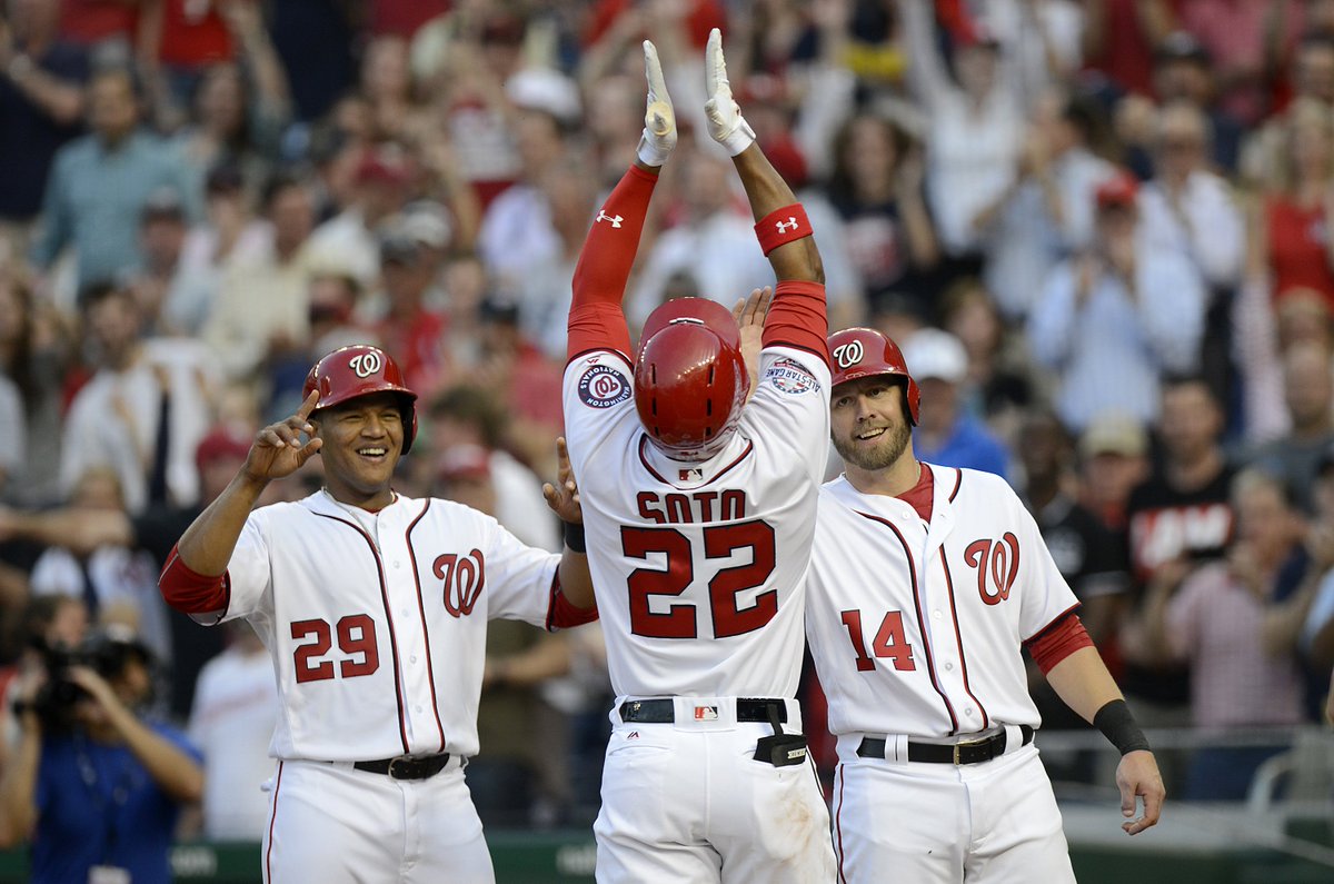ESPNInsights's tweet photo. With his first career HR driving in 3 runs, Juan Soto (19 years, 208 days) became the youngest player with 3 RBI in a game since Adrián Beltré on September 22, 1998. https://t.co/xe3O0o3A5V