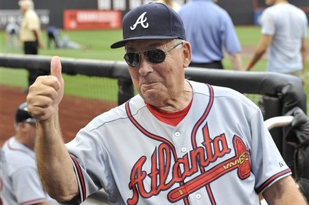 Happy Birthday, Bobby Cox!  Passing out that hard candy for hard-earned wins! 