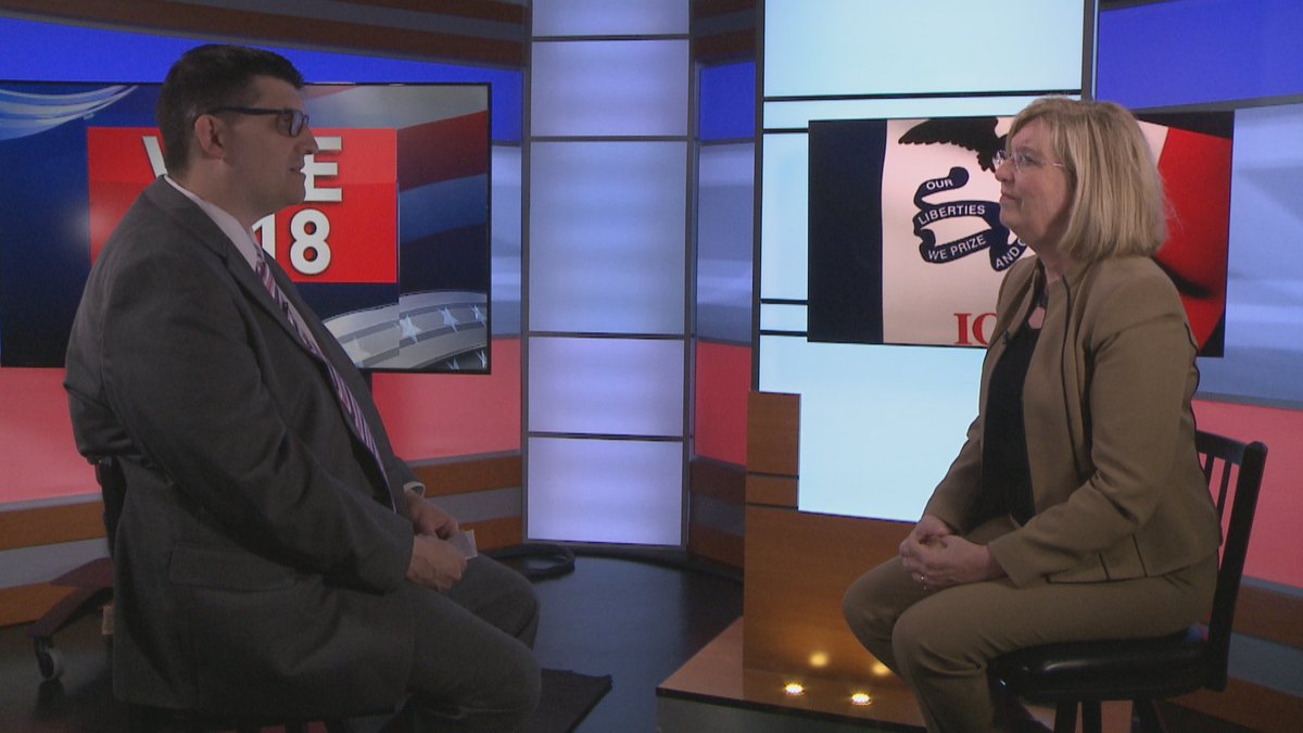 tbweig's tweet photo. Thanks to @mcguireforgov for sitting down with me to talk about her campaign for Governor.  See my story tonight on @fox28Iowa News at Nine and @cbs2iowa News Ten at 10!  Then go online and watch the FULL interview! #Vote2018 https://t.co/CvaKMYKmFP