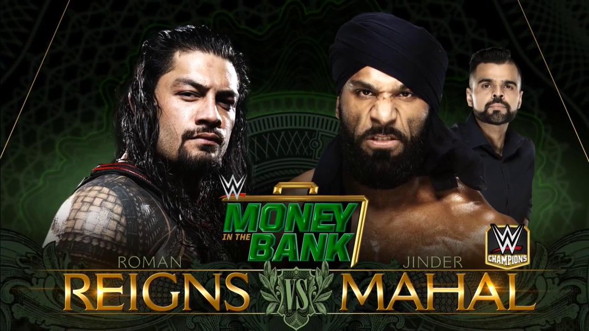 IT'S OFFICIAL: #TheBigDog @WWERomanReigns will square off against The #ModernDayMaharaja @JinderMahal at @WWE #MITB! #RAW