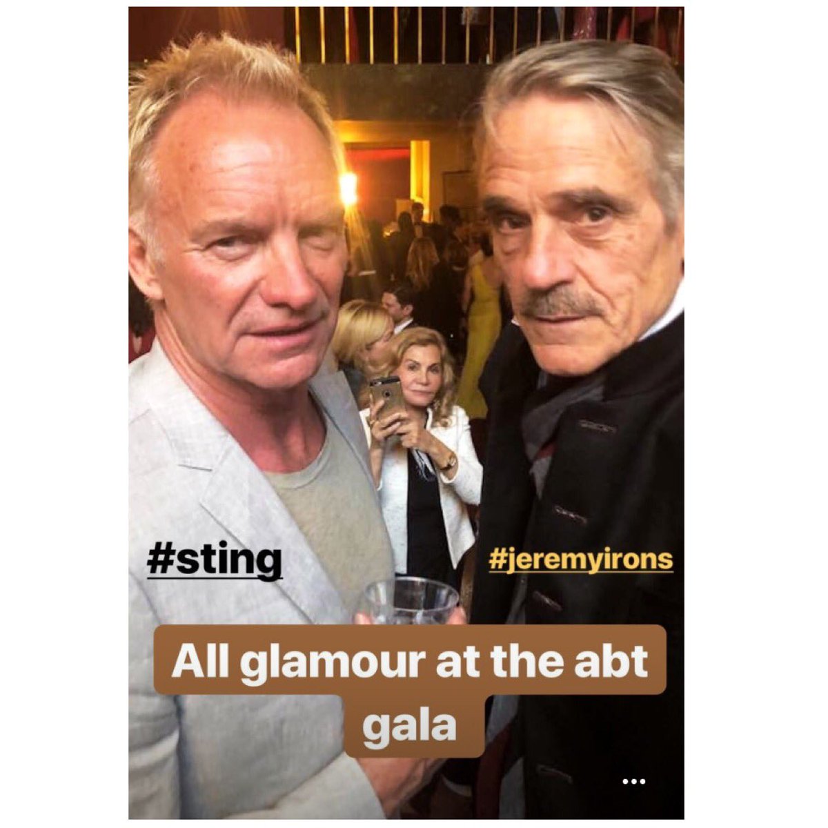 Reposting Carlos Lopez - #JeremyIrons @jeremyironsnet and #Sting @OfficialSting at the #AmericanBalletTheatre Spring Gala @metopera #AFTERITE #ABT #ABTMet18 #abtspringgala @ABTBallet