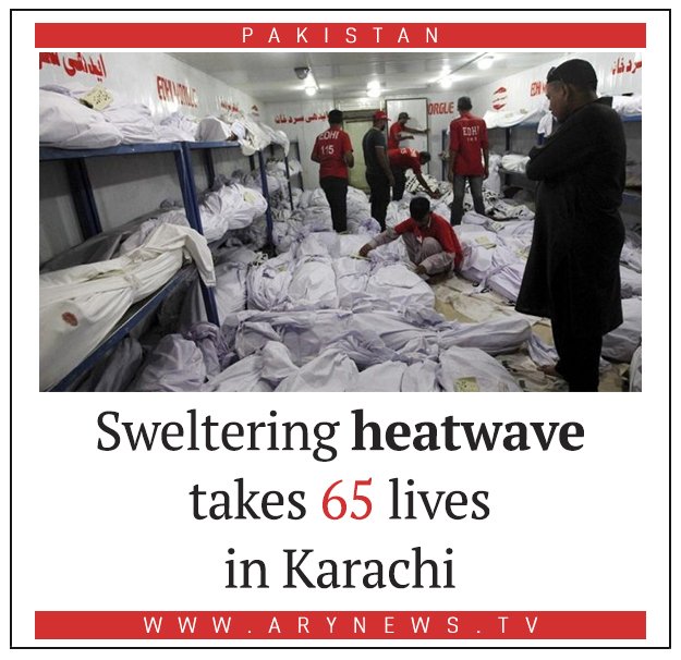 ARYNEWSOFFICIAL's tweet image. #Sweltering heatwave takes 65 lives in #Karachi

Read more: bit.ly/2IztsMx