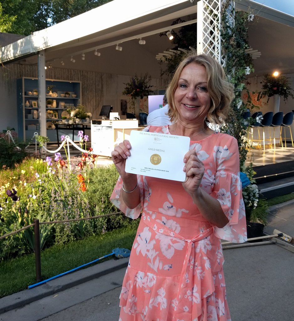 The_RHS's tweet image. Congratulations to Jo Thompson and team - The @Wedgwood Garden has won a gold medal at #RHSChelsea! rhs.org.uk/shows-events/r…