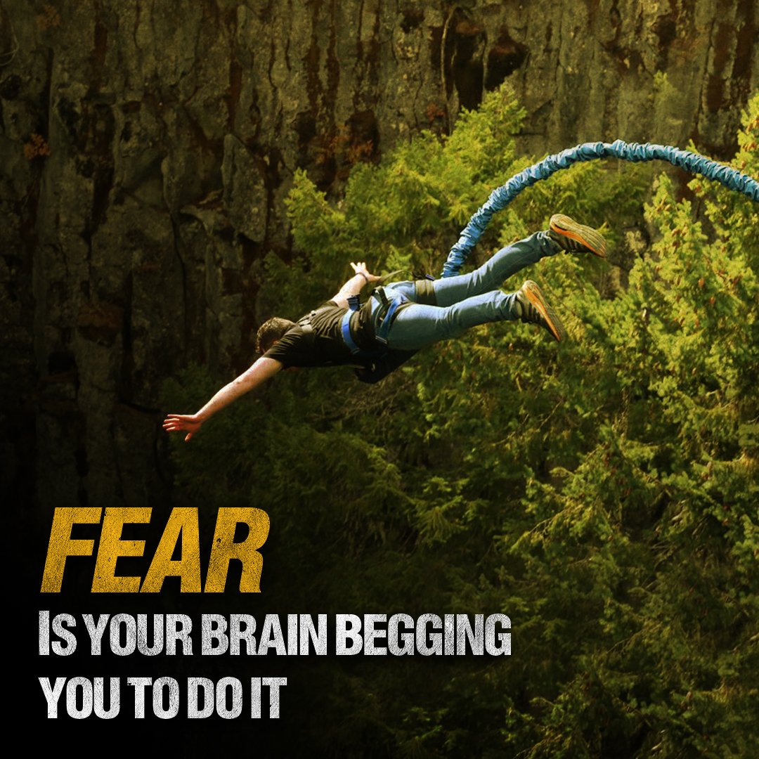 Everything you want is on the other side of fear so don’t run away from things that scare you. What fear means to you will determine what your response to fear actually is.