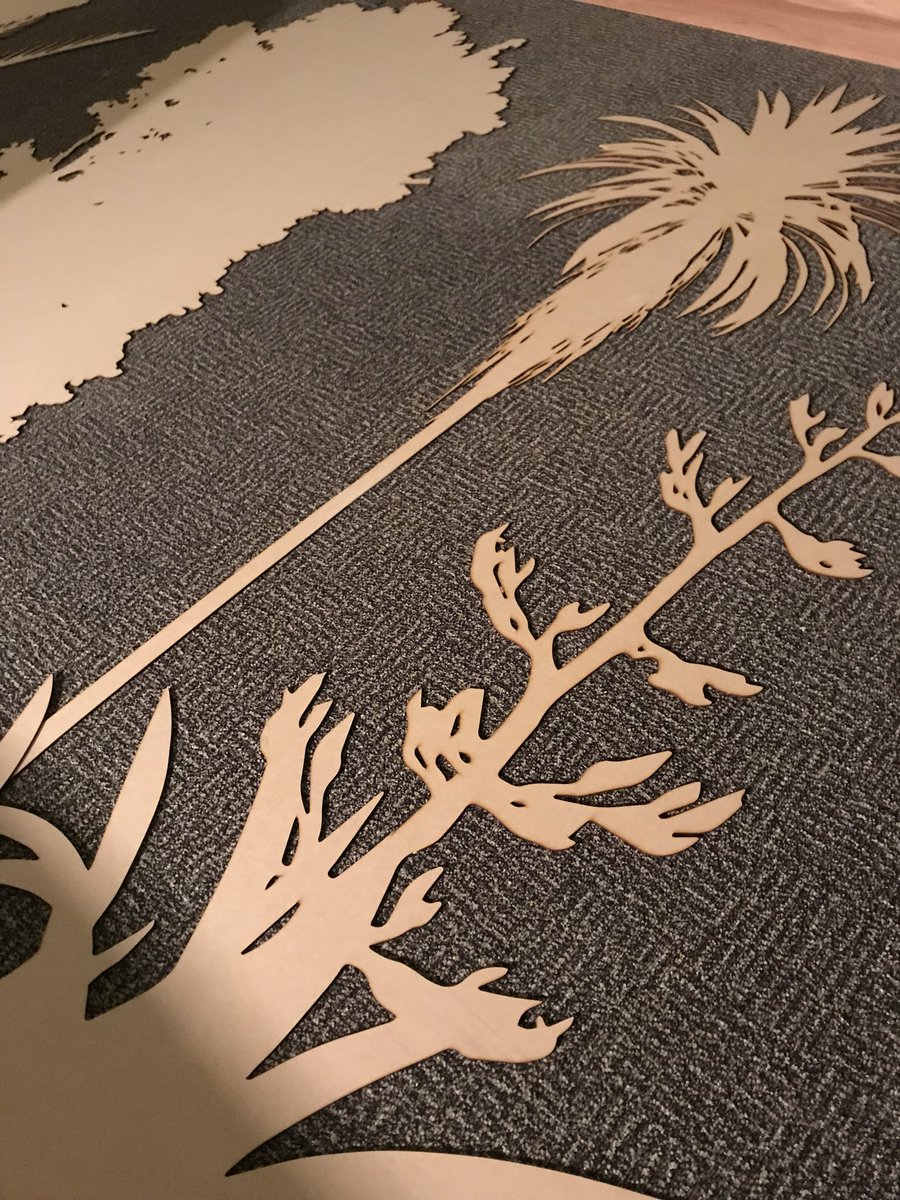The wonders of laser-cutting! Producing foliage for our new bird cases.