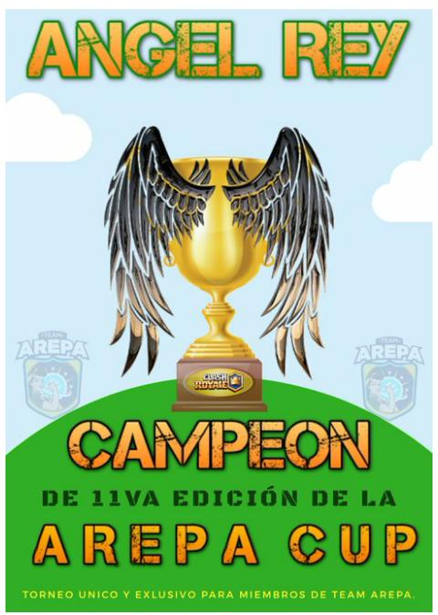 TeamArepa's tweet photo. @angelrey123_ se convierte en el nuevo ganador de la #ArepaCup derrotando 3-1 a su rival @HandsomeJackCR.
¡ENHORABUENA CRACK!👏
#ClashRoyale https://t.co/pyYFVZYost