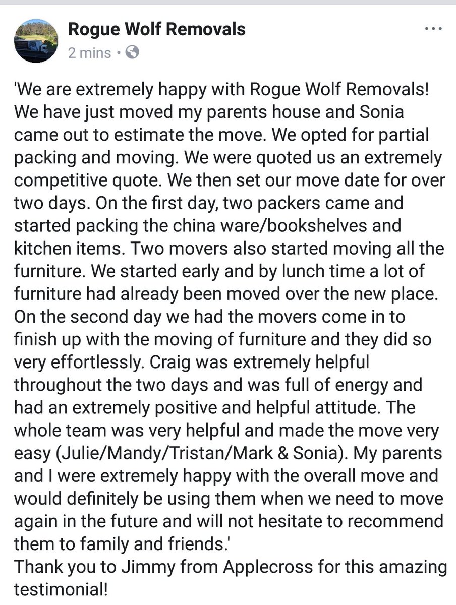 We love great testimonials!