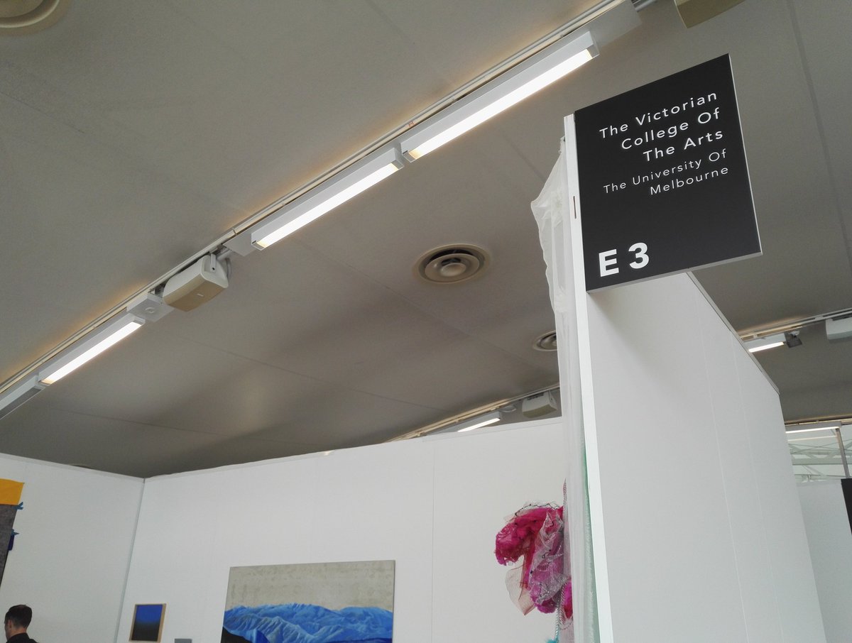rachmarsden's tweet image. So proud of my art curatorship students @unimelb and artists @vca_mcm, installing their group exhibition &apos;Beyond Boundaries&apos; in the &apos;Piki Mai: Up Here^^&apos; section upstairs at the @AucklandArtFair. With support from @acp_projects and #vcaacess... 

#aklartfair #beyondboundaries