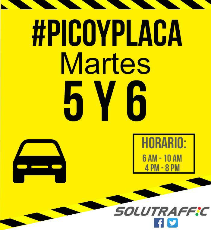 SolutrafficIng's tweet photo. #PicoyPlaca #Martes https://t.co/8H99LNQcPt