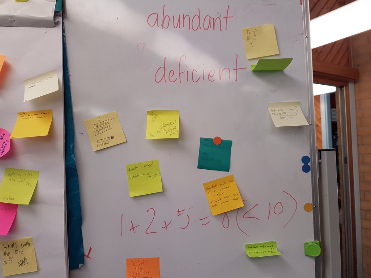 kath_boon's tweet photo. What do you notice? What do you wonder? Making links between factors and fractions and ready to unravel what the connection to the words abundant and deficient might be. #6B2018 #6Bmaths #buildingourcultureofthinking https://t.co/sc5PSNYmjm