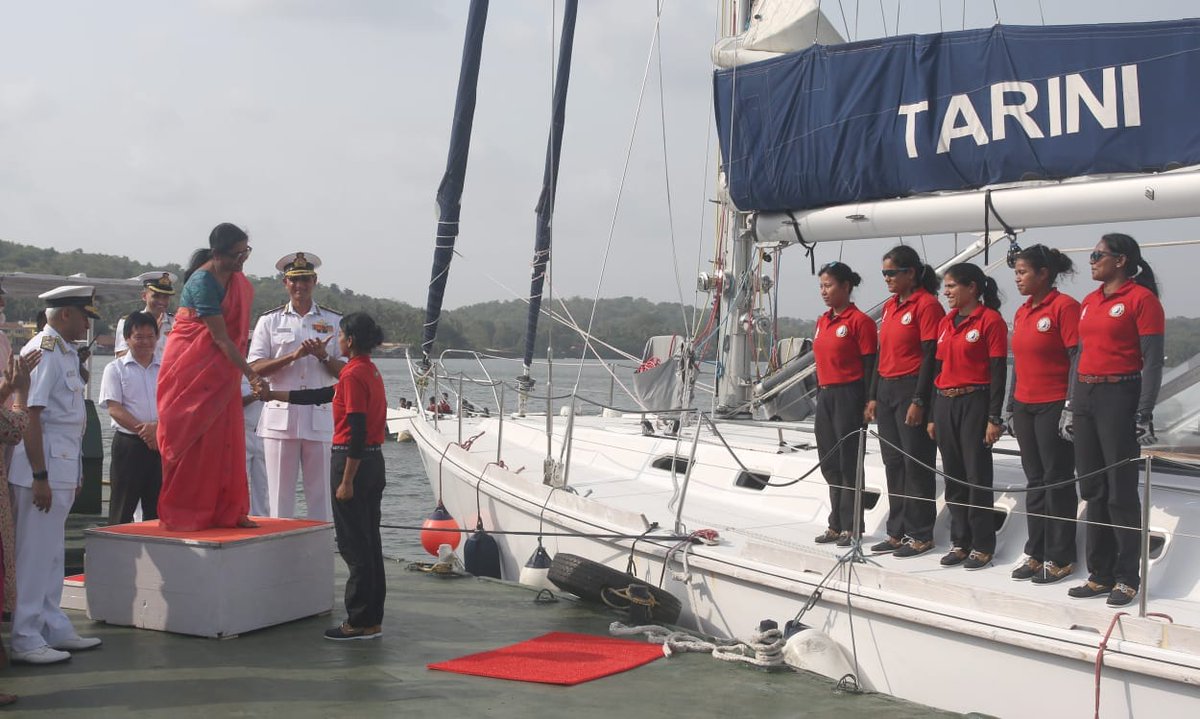 SenaniVeer's tweet photo. @SenaniVeer Congratulates Six Courageous Women of the #TeamTarini &amp; #IndianNavy on successfully circumnavigating the Globe. The task was not easy but the Women Team of Indian Navy accomplished this feat. Well done &amp; Welcome Home. @DefenceMinIndia @vijai63 ji @vinay1011 https://t.co/GH3QI5XvP4