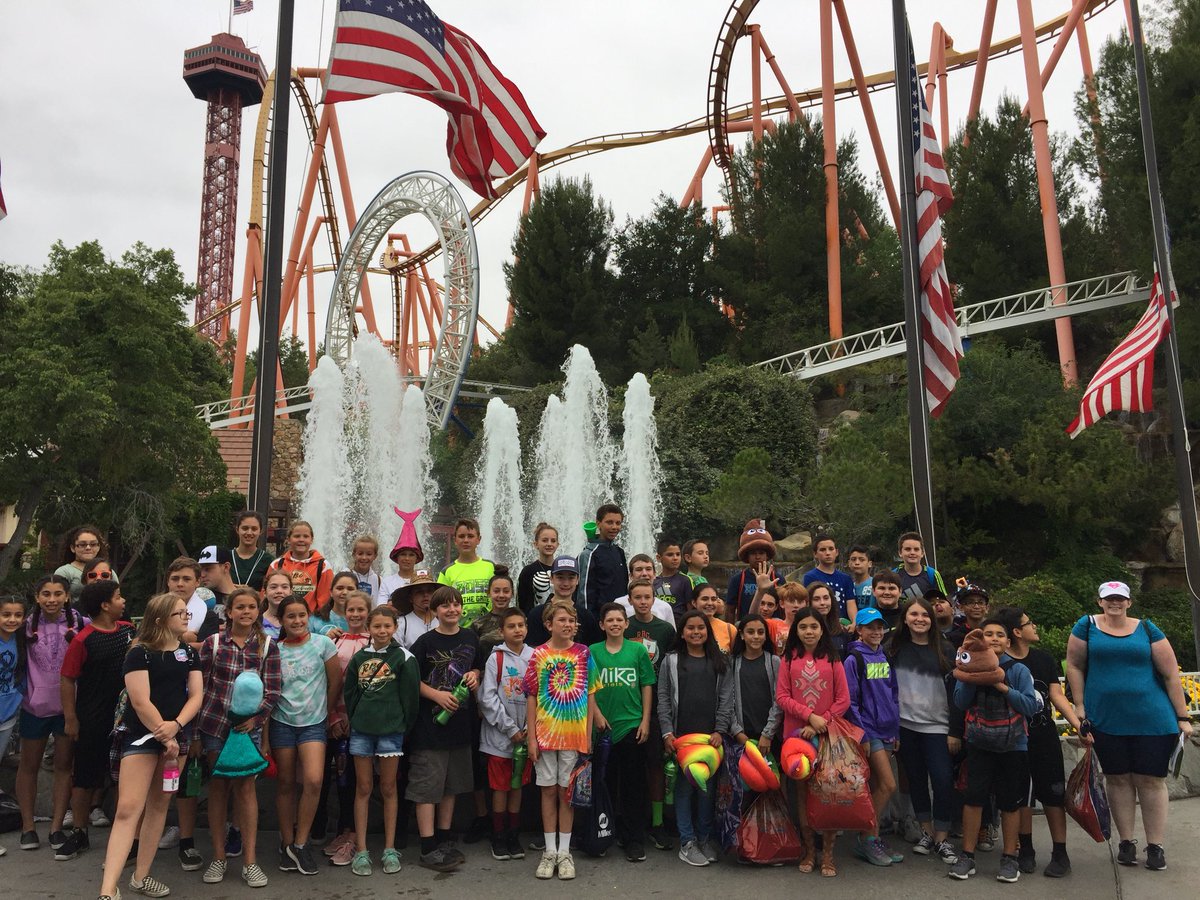 spielman4DA's tweet photo. My son’s  end-of-year school trip to Magic Mountain today! #bandtrip #saferwithscott #spielman4da https://t.co/Zk8WO0vyFS