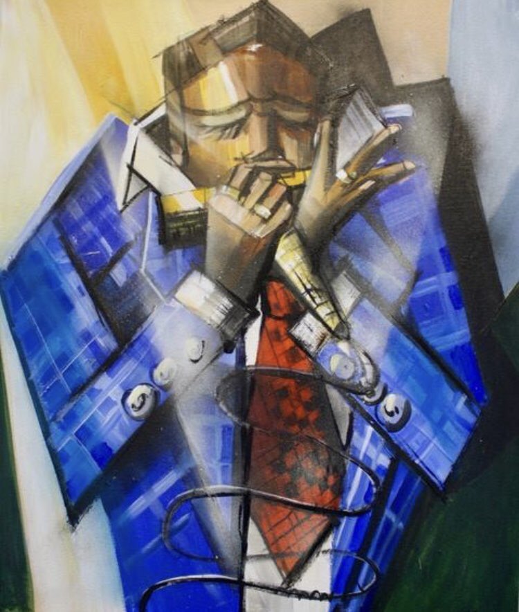 Great start to a Tuesday!
The fantastic 'Harmonica Blues' by Olivia Pilling sold this morning, please do come along to see her 'Music &amp; Dance' exhibition if you have a chance, I assure you they are even better in the flesh! <a href="/olivia_pilling/">Olivia Pilling</a> #harmonica #blues #art #oliviapilling