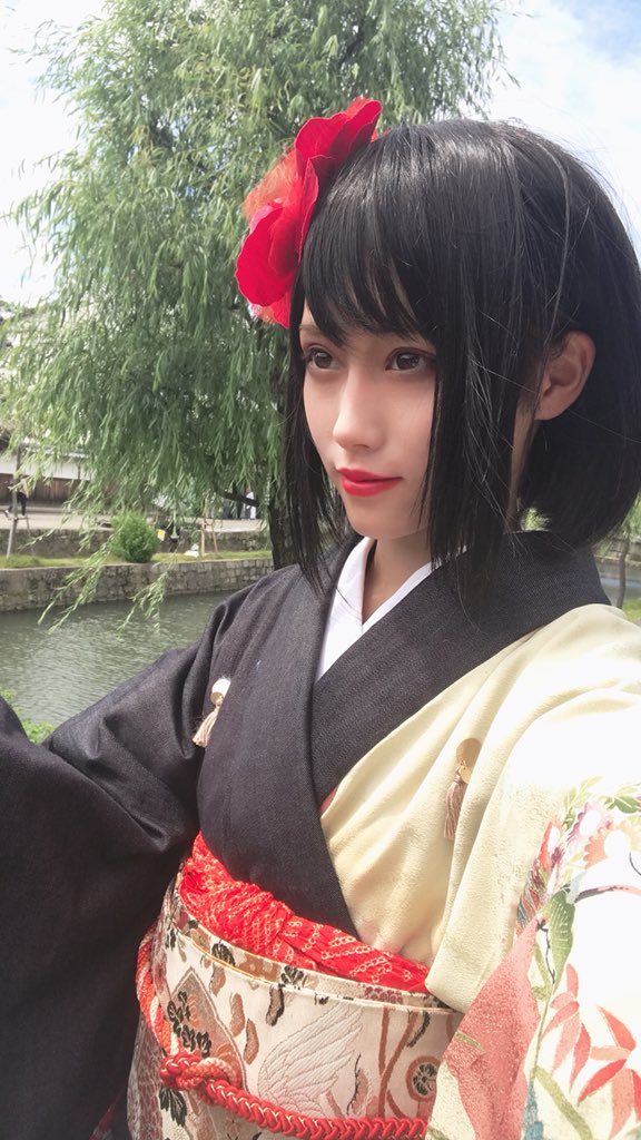 ট ইট র 撮影垢用 フォローは自由にどうぞ あとから参ります ありがとうございます 黒髪ボブが日本人形みたいで怖いと言われました でもアンティーク着物と合わせるなら黒髪ボブかなと