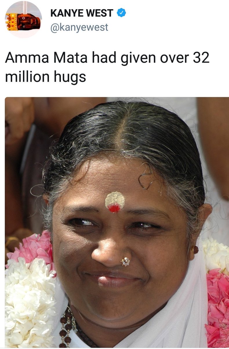 kumarnandaj's tweet photo. Flamboyent rapper Kanye West who transformed hip hop's mainstream into a style of introspective yet glossy rap tweeted about AMMA, the empress of Universe, Mata Amritanandamayi Devi. https://t.co/YkLBGoCaME