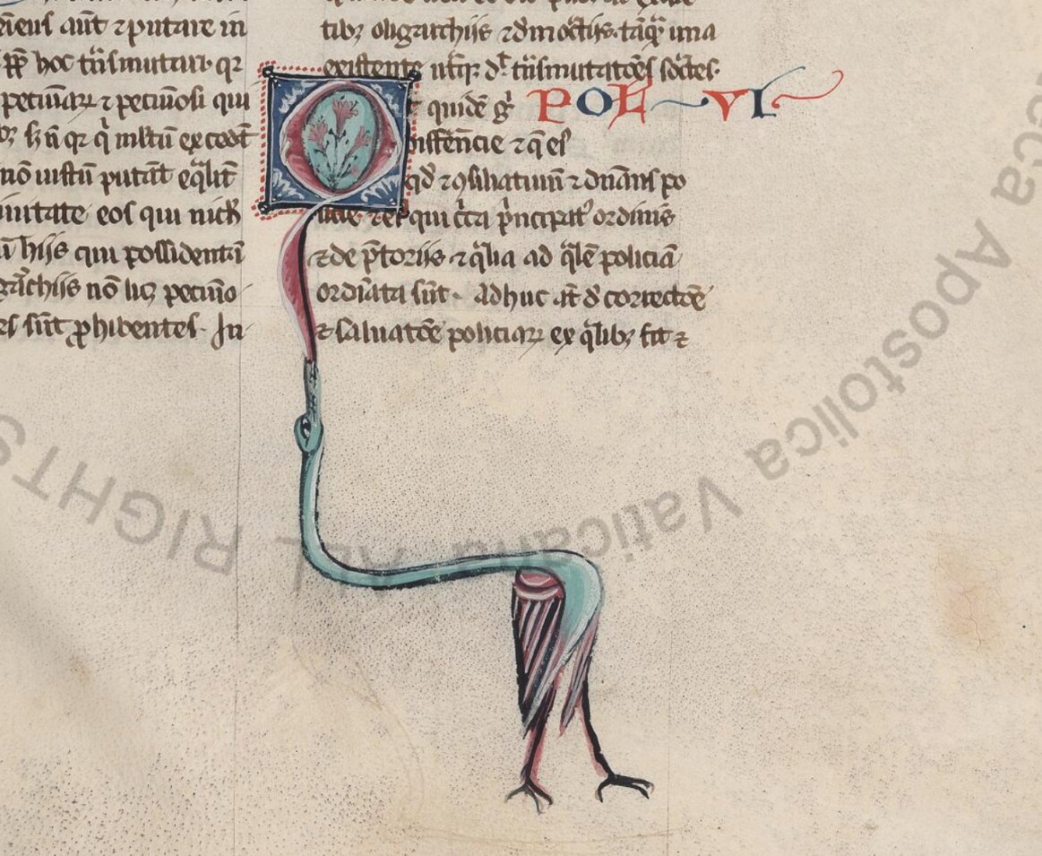 DigitaVaticana's tweet image. Brilliant #IlluminatedInitials in Vat. lat. 2995 (14th C.): Ethica, Politics, Rhetoric, Economici, Rhetoric to Alexander by #Aristotle ➡️digi.vatlib.it/view/MSS_Vat.l…