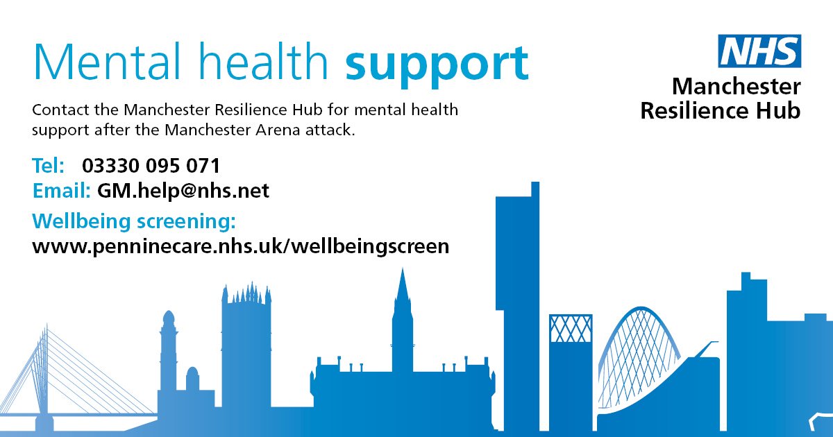 PennineCareNHS's tweet photo. If you're looking for advice and guidance on how to support your children, or friends and family during the anniversary of the #ArenaAttack you may find the content on our website helpful: https://t.co/UCK0N7xX0G. The #MCRHub is open for anyone that needs it. https://t.co/ZHZKwY2OEz