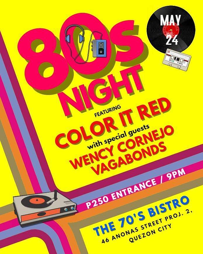 realColorItRed's tweet image. Color It Red Gig sked:
- May 24 @ The 70's Bistro, Anonas, Q.C.
- May 25 @ Skippy's Gastropub, BGC, Taguig