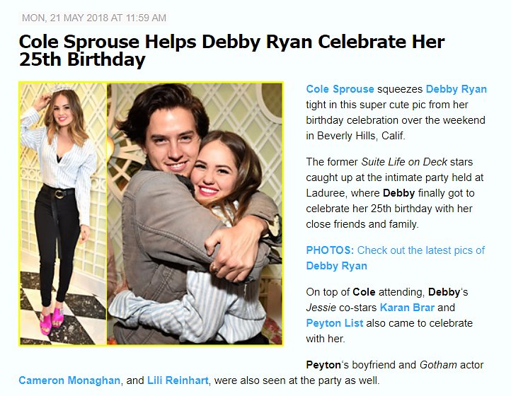 Cole Sprouse And Debby Ryan Dating