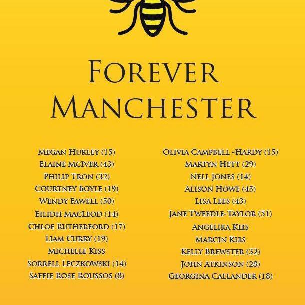 As a Manchester based business, we are remembering the 22 and their families &amp; friends today. #ManchesterTogether #OneYearOn #ForeverManchester