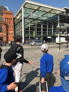 Owing to a problem in St Pancras, the year 4
children, Mrs Gower and Mrs Brown find themselves in First Class! The officials
said we were the best behaved group and put us there! Pulling out now.