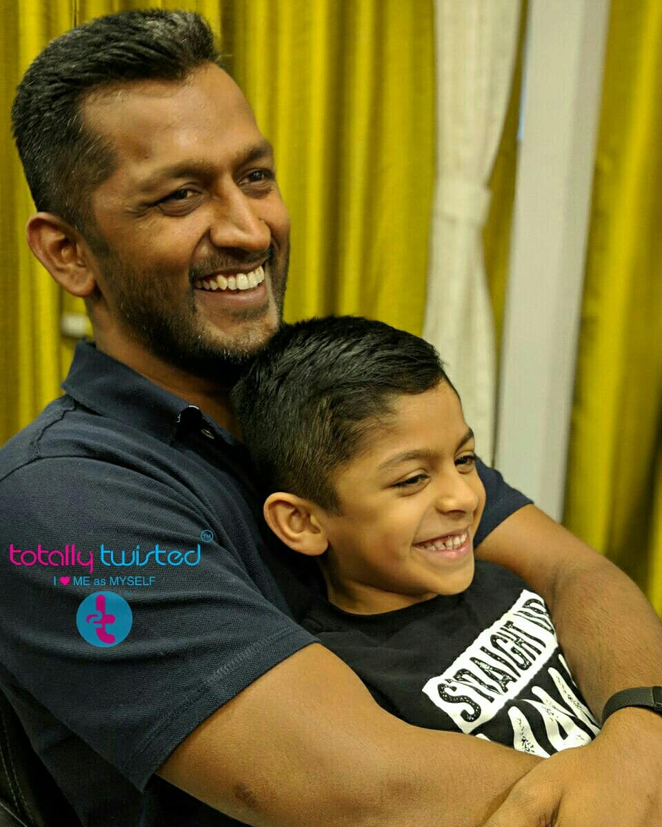 Here comes the father son duo haircut. \, image size:960x1200