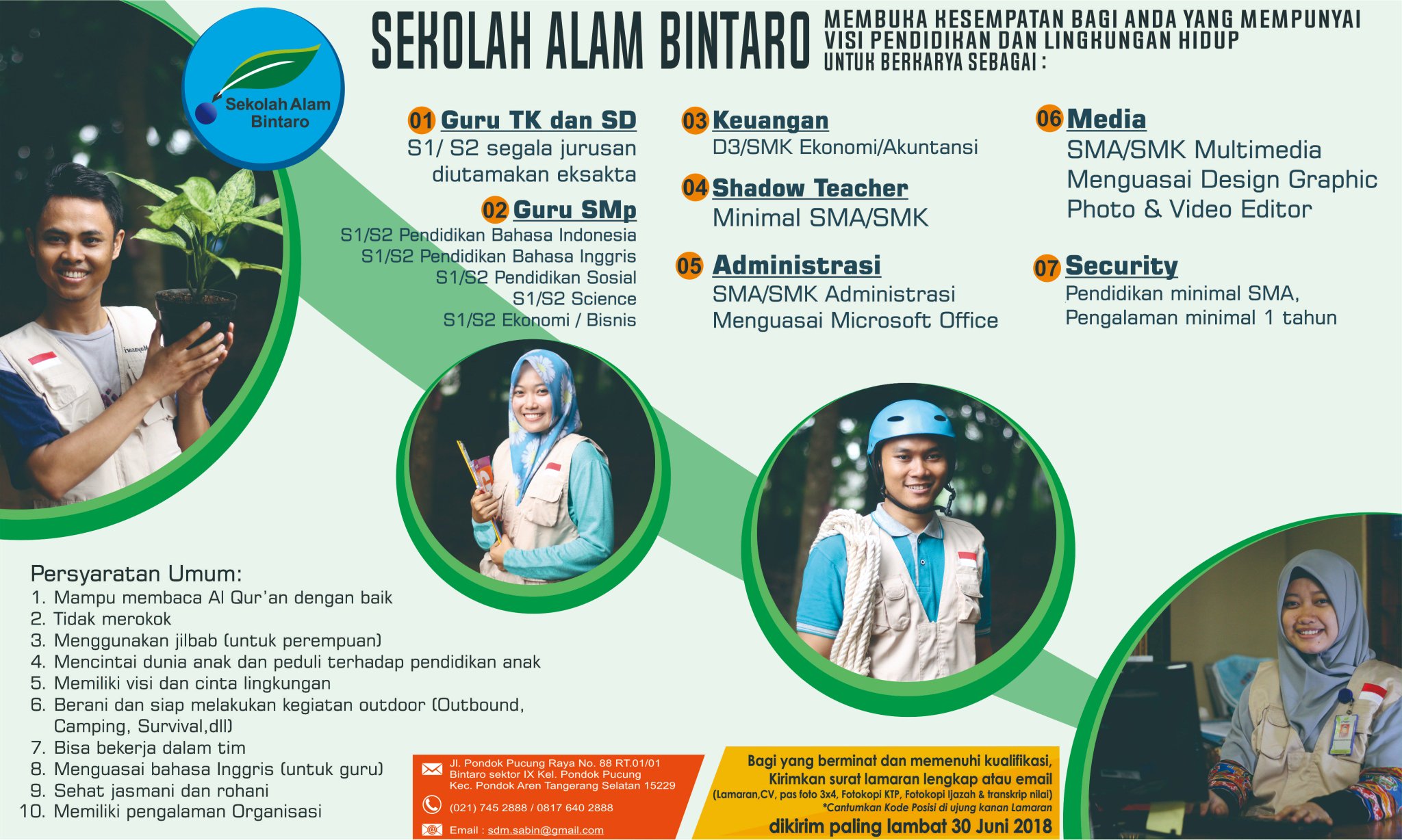 Alumni UGM ficial on Twitter "[Lowongan] Sekolah Alam Bintaro "