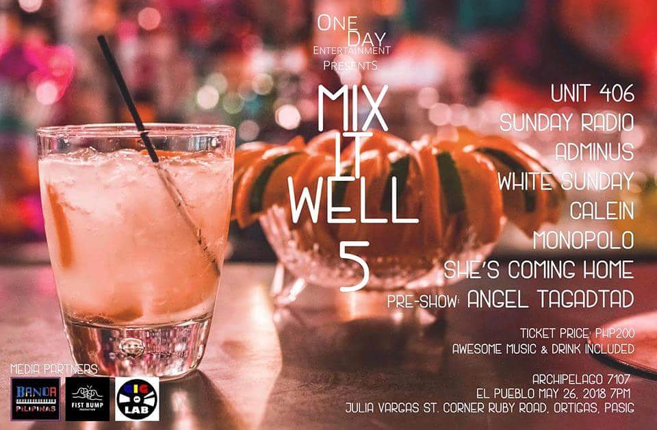 Mix It Well 5 on May 26, Saturday at Archipelago Bar El Pueblo Ortigas

Check these acts out 💁

#GigLabPH 🎶💕