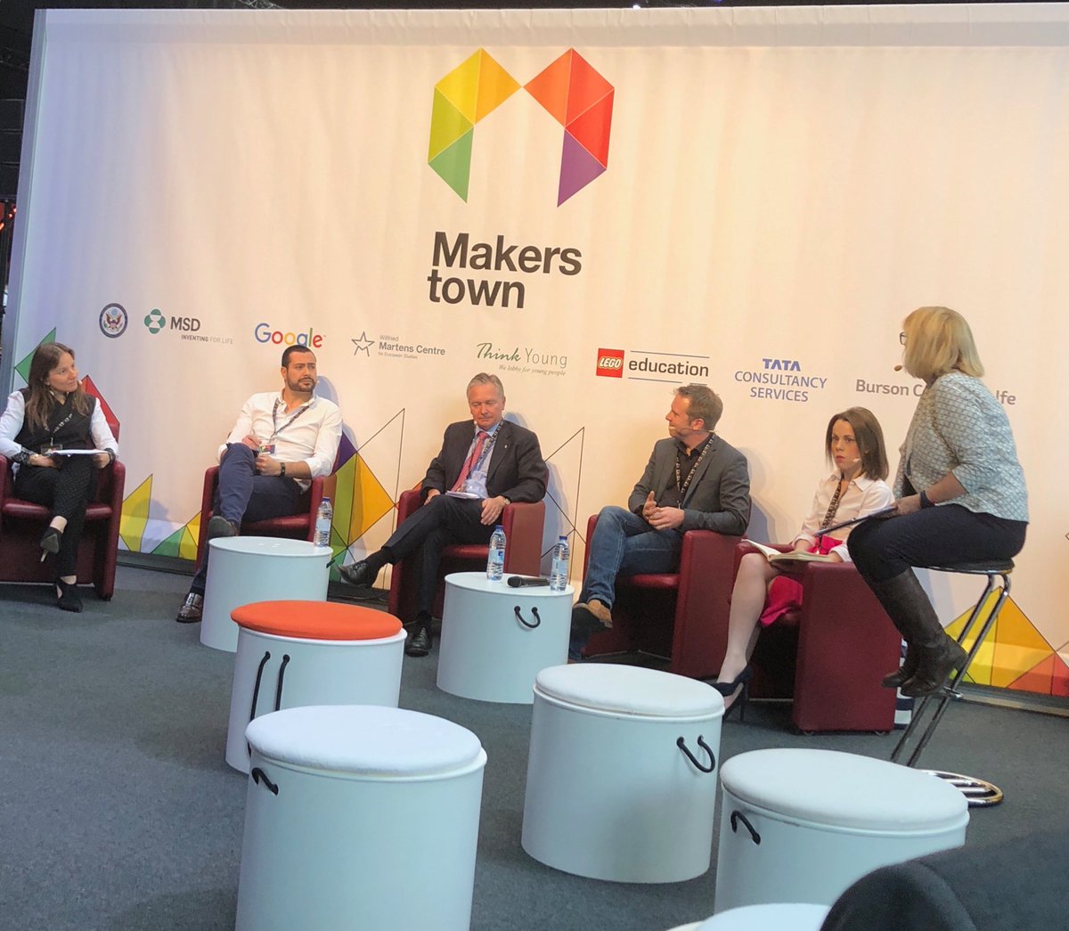Mayssa_Badr's tweet image. Listening to the pannel #Makerstown talk about #AI in healthcare - @BMBrussels @ThinkYoung