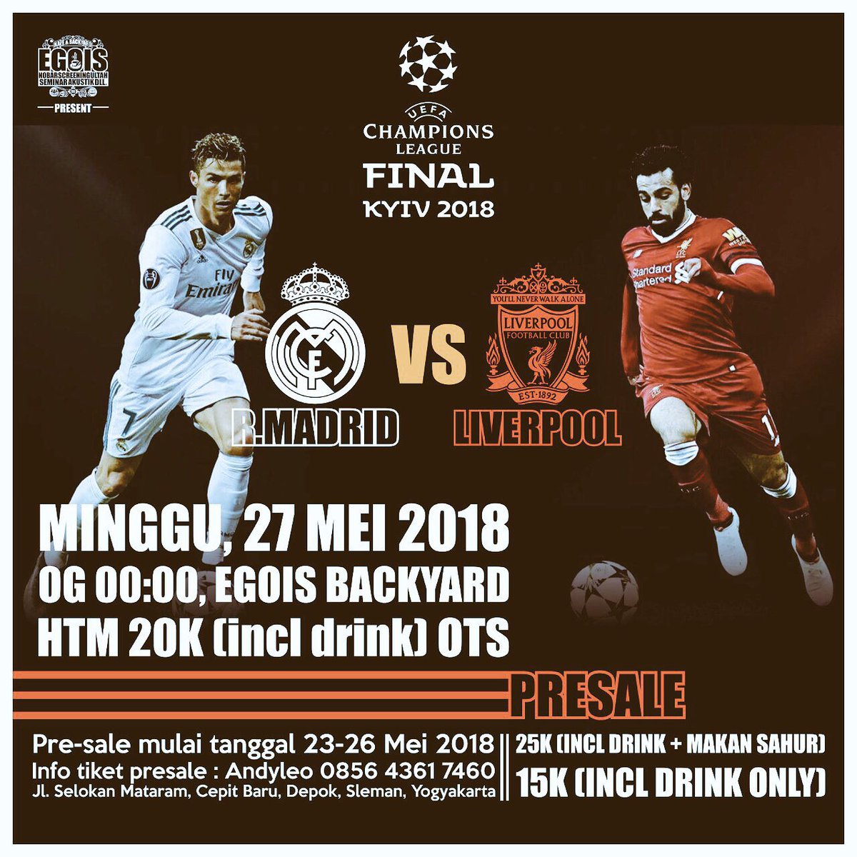 EGOIS cafe (@egoiscafe) on Twitter photo ๐๐ F I N A L ๐๐
PRRSALE (rabu sd jumat)
25k : incl drink + 1 box paket makan sahur
15k : incl drink only
OTS
20k : incl drink OnlY
<a href="/JogjaInterista/">Jogjakarta Interista</a> <a href="/DIJakJogja/">D I J</a> <a href="/timeventegois/">tim event egois</a> ๐๐ F I N A L ๐๐
PRRSALE (rabu sd jumat)
25k : incl drink + 1 box paket makan sahur
15k : incl drink only
OTS
20k : incl drink OnlY
<a href="/JogjaInterista/">Jogjakarta Interista</a> <a href="/DIJakJogja/">D I J</a> <a href="/timeventegois/">tim event egois</a>