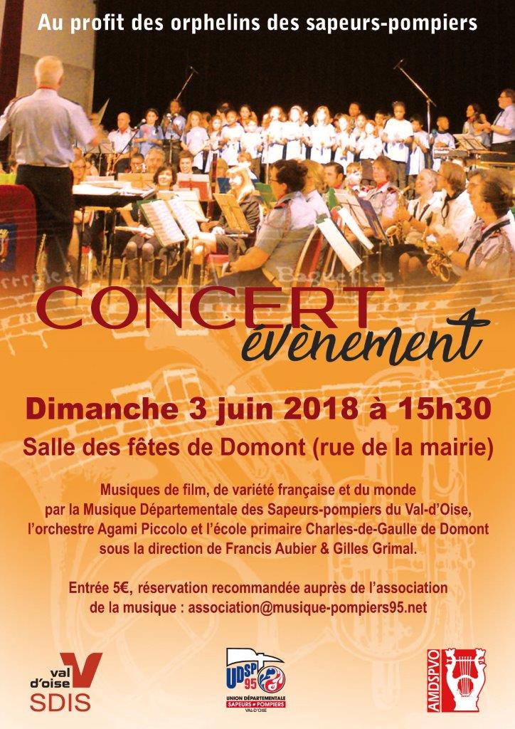 Nos amis de la <a href="/MusiqueSP95/">MusiquePompiers95</a> organisent un #concert le 3 juin prochain à la salle des fêtes de <a href="/ville_domont/">Ville De Domont</a> au profit des orphelins des sapeurs-pompiers. 
N'hésitez pas à vous inscrire ! 
<a href="/HISTOIRE_DOMONT/">HISTOIRE DOMONT</a> #ODP