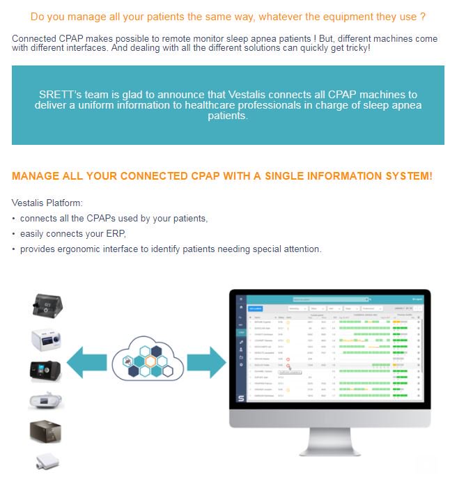 YihuiFlaux's tweet photo. Tired of jumping among different software interfaces to follow up your CPAP patients? Go for #Vestalis #SRETT https://t.co/J08OjBDh5F