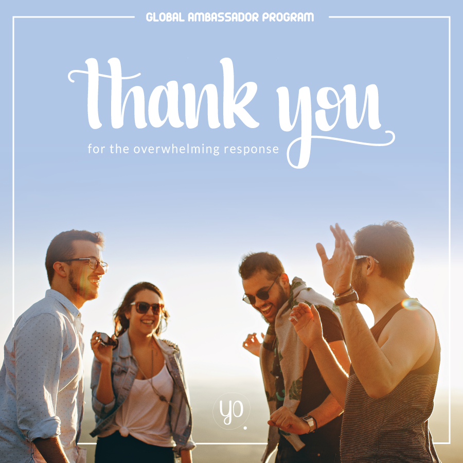 YOpportunities's tweet photo. Thank you for the massive response to the Global Ambassador Program 2018! :D

We will get back to you shortly ⌛ https://t.co/BK7mzcsrcy