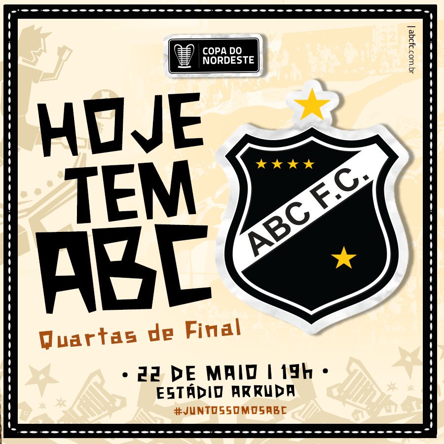 ABCFC's tweet photo. #HOJETEMABC | 🎶 CHEGOU A HORAAA! VAMOS GANHAR!
#STAxABC | #CopaDoNordeste
📆 É HOJE!
🏟 Arruda
🕤 19h
JUNTOS PELA CLASSIFICAÇÃO!
PRA CIMA, MAIS QUERIDO!
#BoraABC
#AquiéFrasqueira
#OMaiorCampeãoDoMundo https://t.co/tBuVqfdlNl