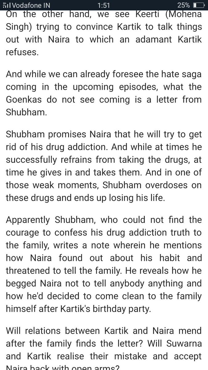 diksha_katyal's tweet photo. Will Shubham's #LETTER prove #Naira #INNOCENT in #YRKKH?? Ans : YES im happy if NAIRA prove innocent 😘😘 BUT m toh yeh #chahti hu ki #NAIRA kisi ko bhi #maaf na kare #SPECIALLY selfish lady #SWARNA ko .... OR #KARTIK NAIRA KO MANANE KI KOSHISH #Kare WITH #ROMANCE
#kaira #yrkkh https://t.co/NK3hu1IV7r