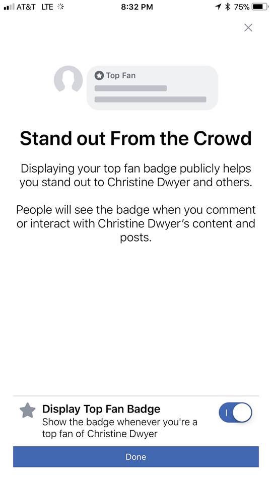Fan display badge top Overview
